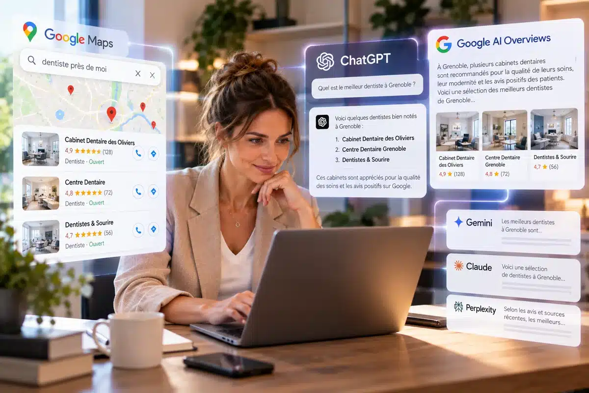 Référencement sur les IA : résultats Google Maps et réponses générées par les assistants d'intelligence artificielle